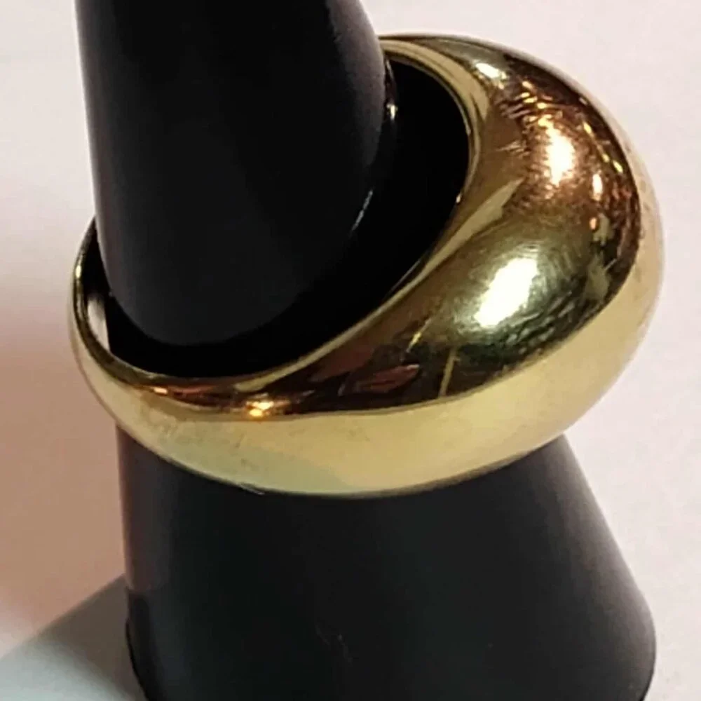 MODA AL MASSIMO(R) 18K YELLOW GOLD OVER BRONZE POLISHED DOME RING - size 7